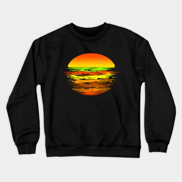 SUNSET BURGER Crewneck Sweatshirt by ALFBOCREATIVE